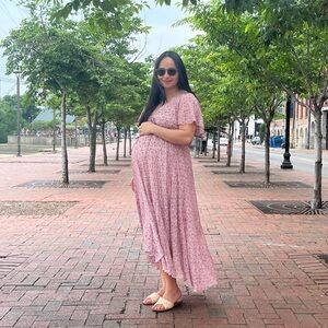Hatch Pink Floral Maxi Dress maternity